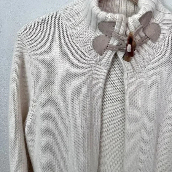 LAUREN RALPH | Sweater Cream ivory Cardigan Longline Knit Wool Angora | Medium - Picture 1 of 8